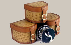 Ostrich Leather Flyfishing Reel Case